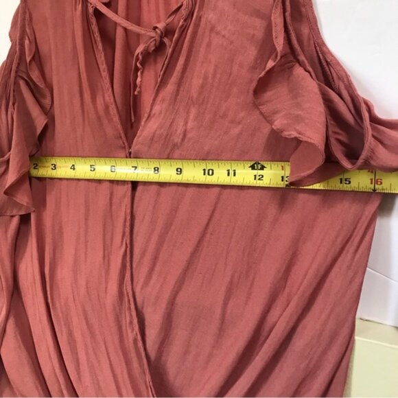 Anthropologie Maeve Liesel Fairy Ruffled Blouse Top Flowy Boho Loose Shirt PinkS - Picture 13 of 15